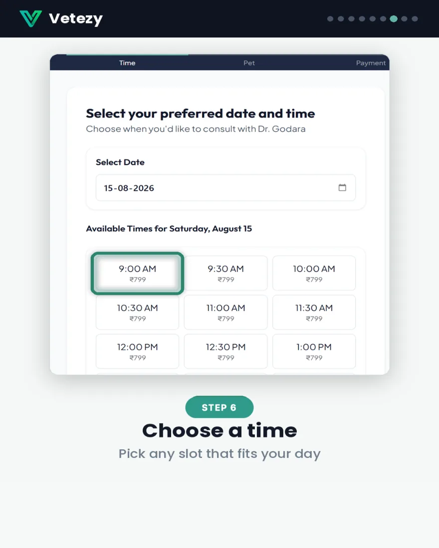 Step 6 — choose a time slot that fits your day